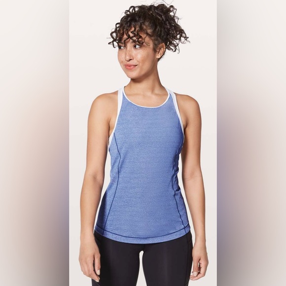 Lululemon Time To Sweat Light Blue Moroccan Blue Tank Top Size 4 - Picture 1 of 10